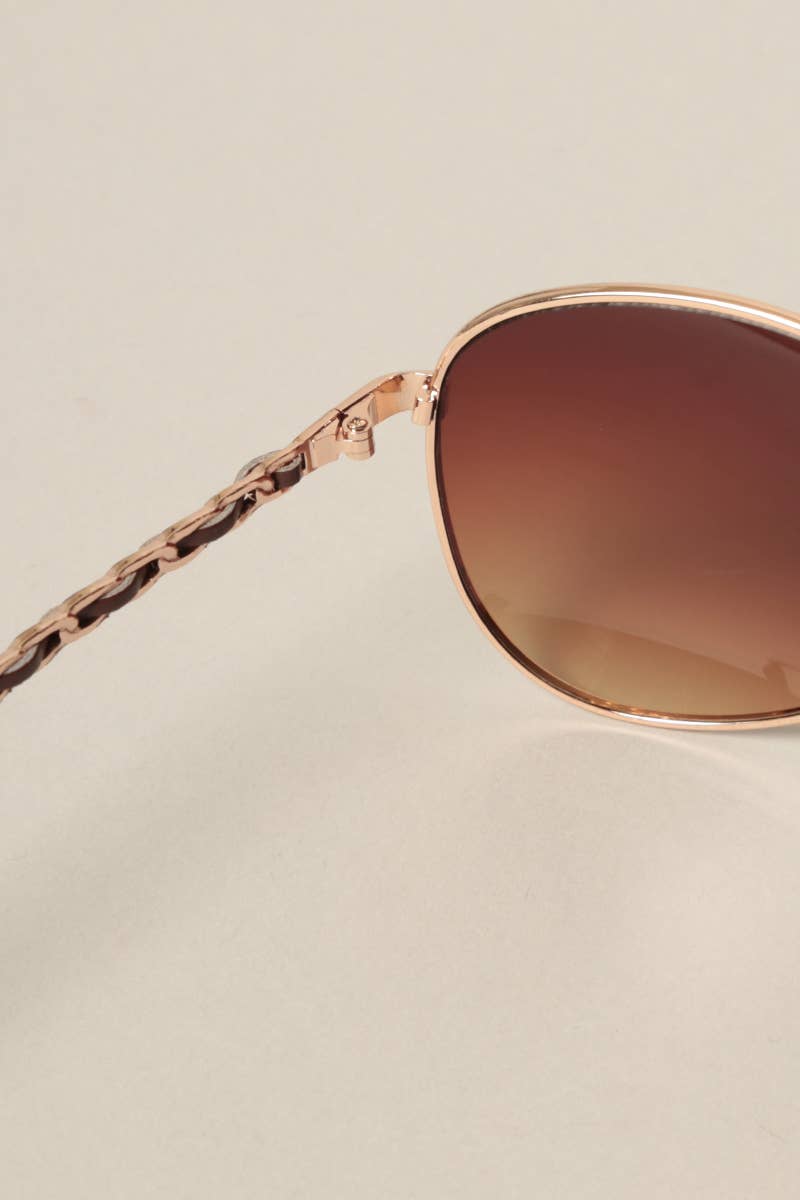  ASSORTED COLOR Women's Chain Detail Aviator Sunglasses for wholesale on Faire14