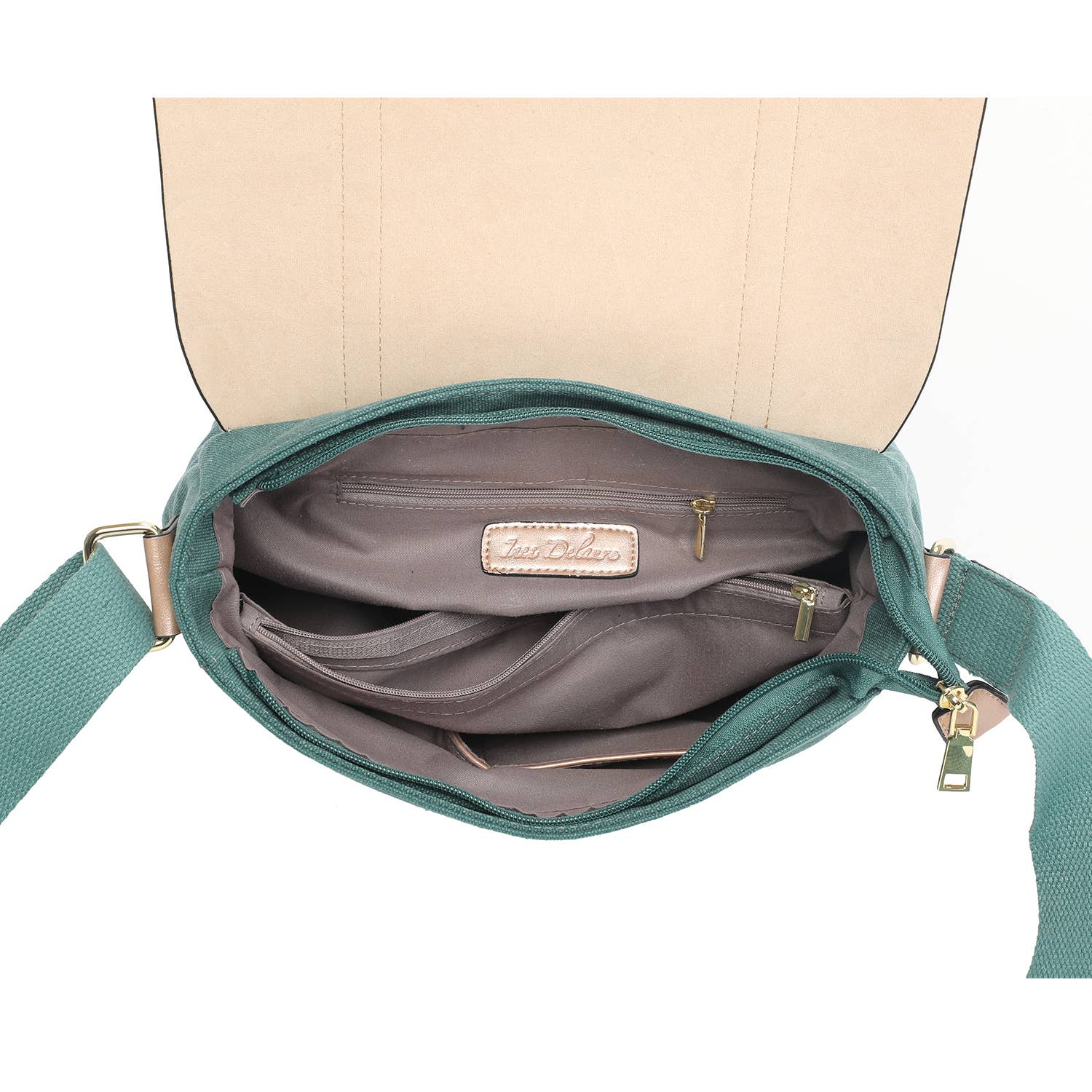 INES DELAURE - Wholesale Shoulder Bag - Women's - Dual-material shoulder bag in very light canvas11