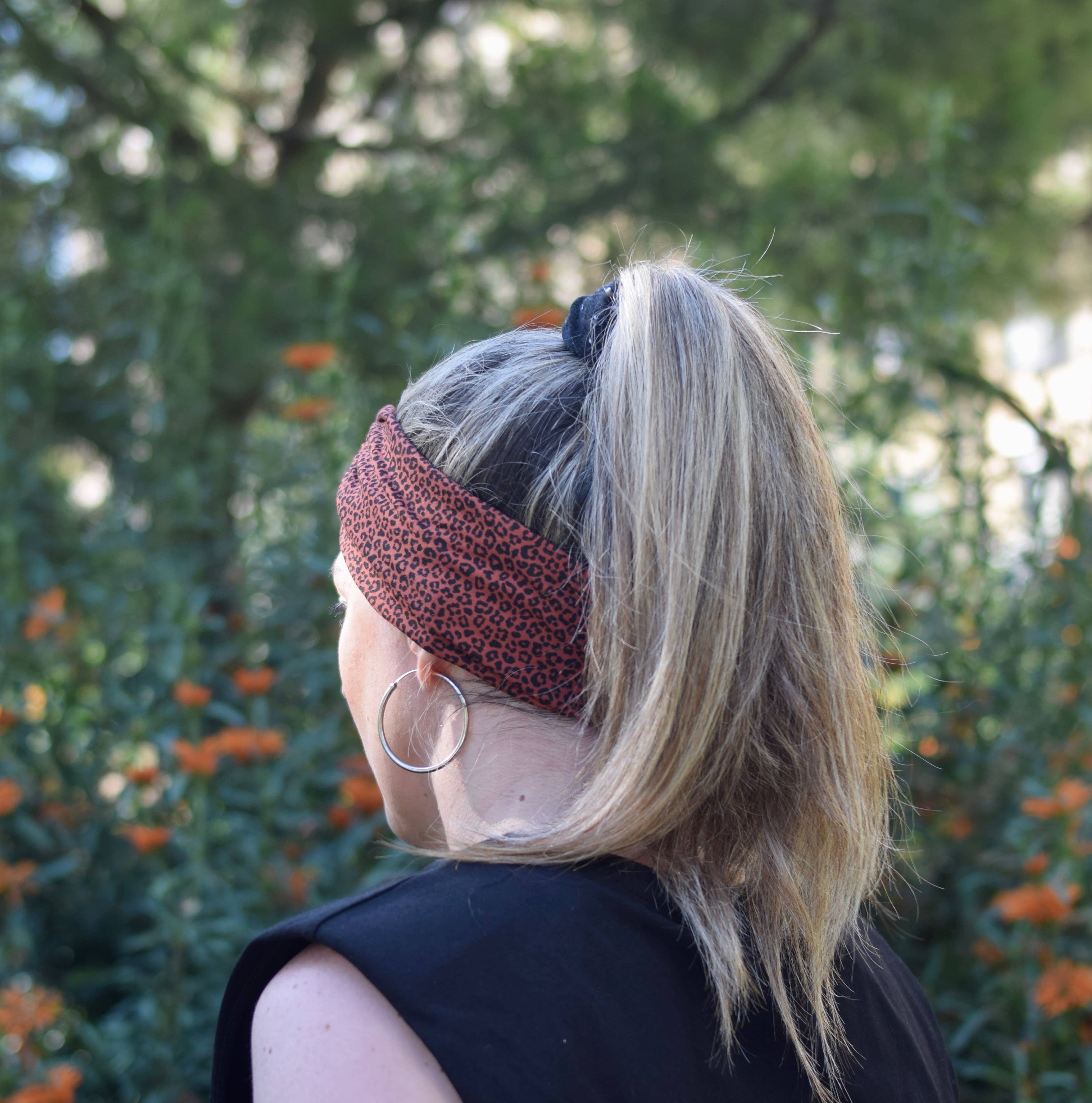 Petitama - Wholesale Fashion Headband - Women's - Rust orange leopard turban headbands for women3