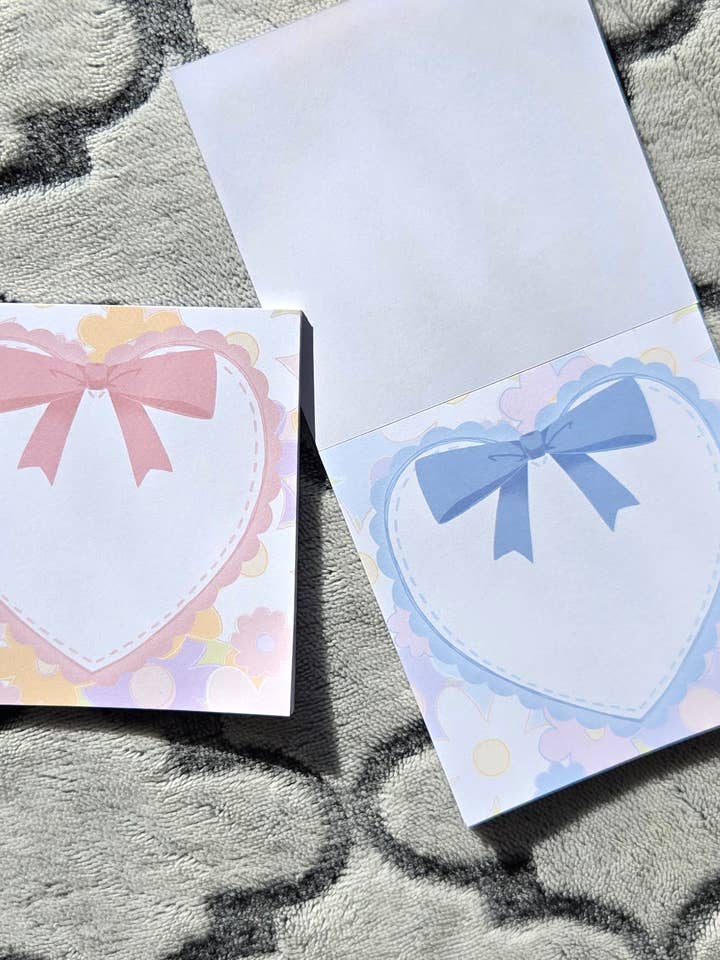 Ribbon Heart Notepad for wholesale by illusfia