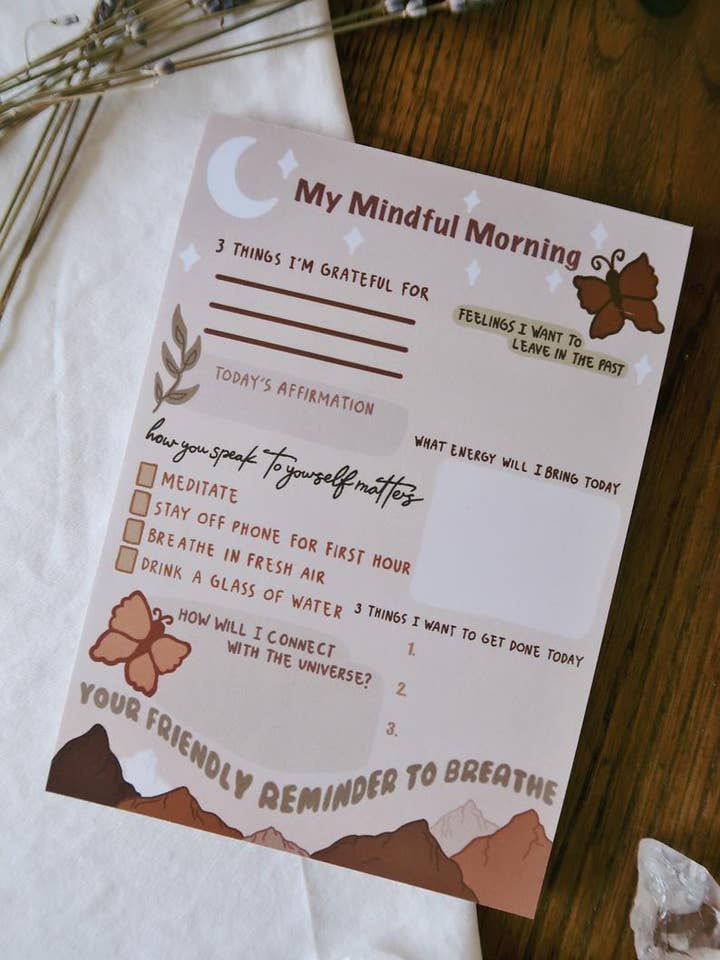 5 x 7 Mindful Morning Notepad for wholesale by True Alignment
