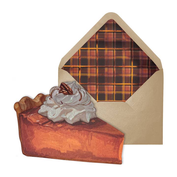 Carte de Thanksgiving avec tarte à la citrouille découpée pour la vente par NIQUEA.D