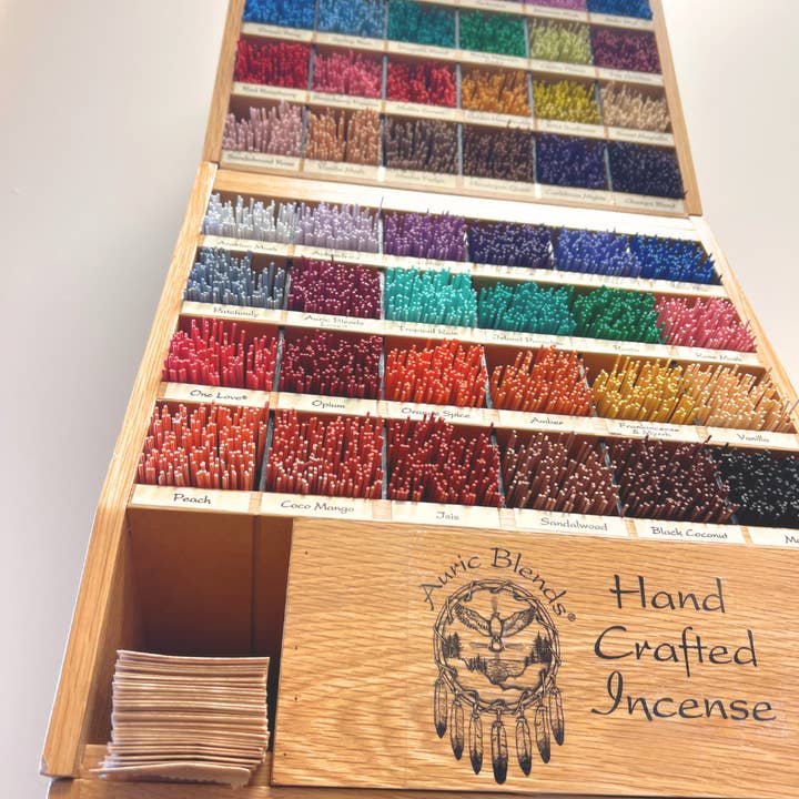 Auric Blends - Wholesale Incense - Wooden Incense Display - 24 fragrance - Main Unit (Lower)2