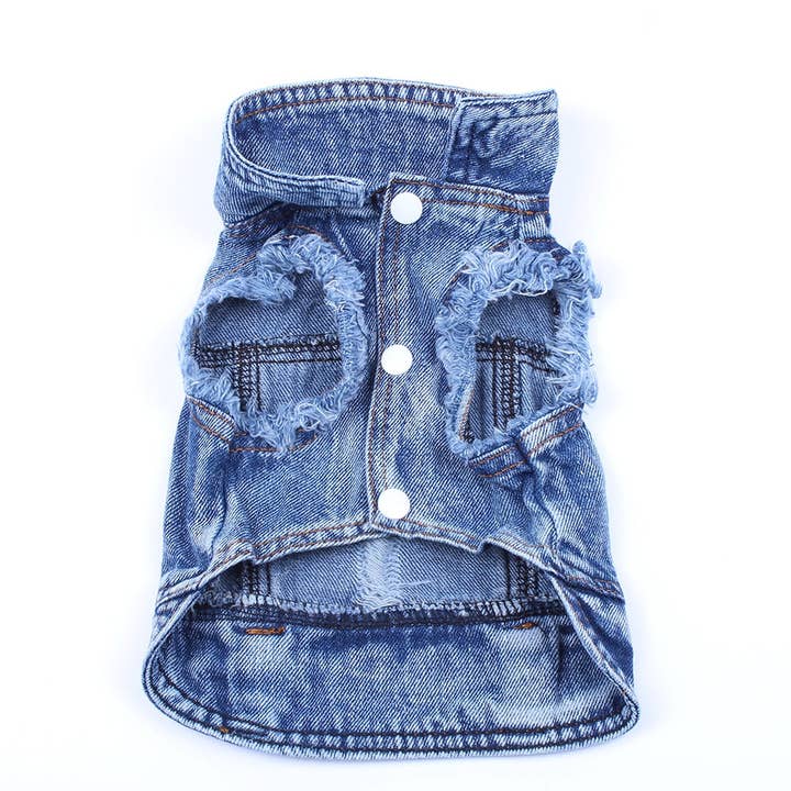 Furr-Baby Gifts - Wholesale Pet Sweater - Dog - Pet Dog Cat Blue Denim Jeans Jacket Coat Vest13