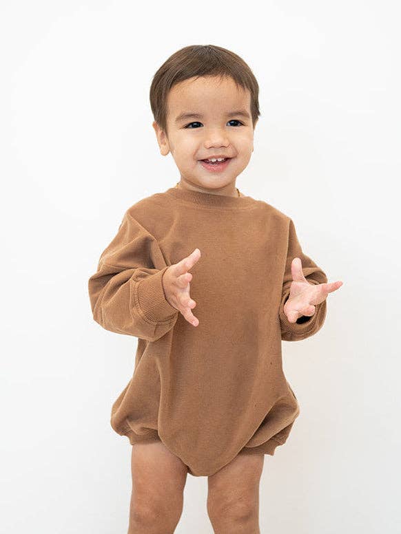 (Black Friday Deal) Oversized Cozy Romper - Cocoa for wholesale by Addie Joy company