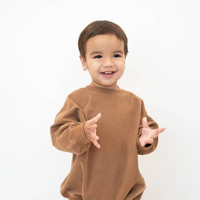 Oversized Cozy Romper - Cocoa for wholesale by Addie Joy company