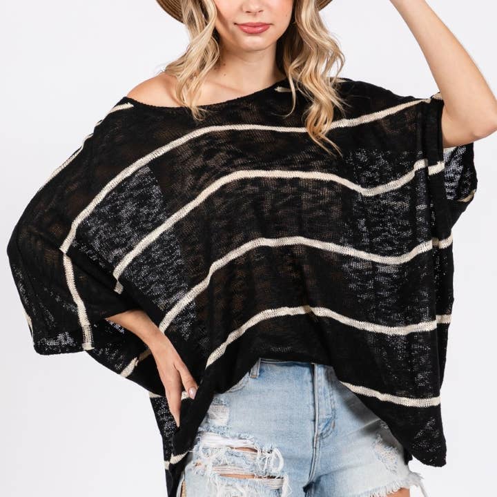 Wholesale ZW3053 - STRIPED CLASSIC SOFT KNIT TOP= for your Wholesale ZW3053 - STRIPED CLASSIC SOFT KNIT TOP= for your