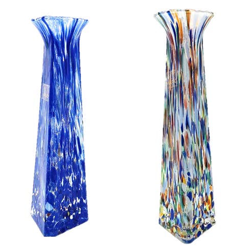 Murano Glass Triangle Bud Vase - Assorted Colors for wholesale by Alice Sturzinger LLC