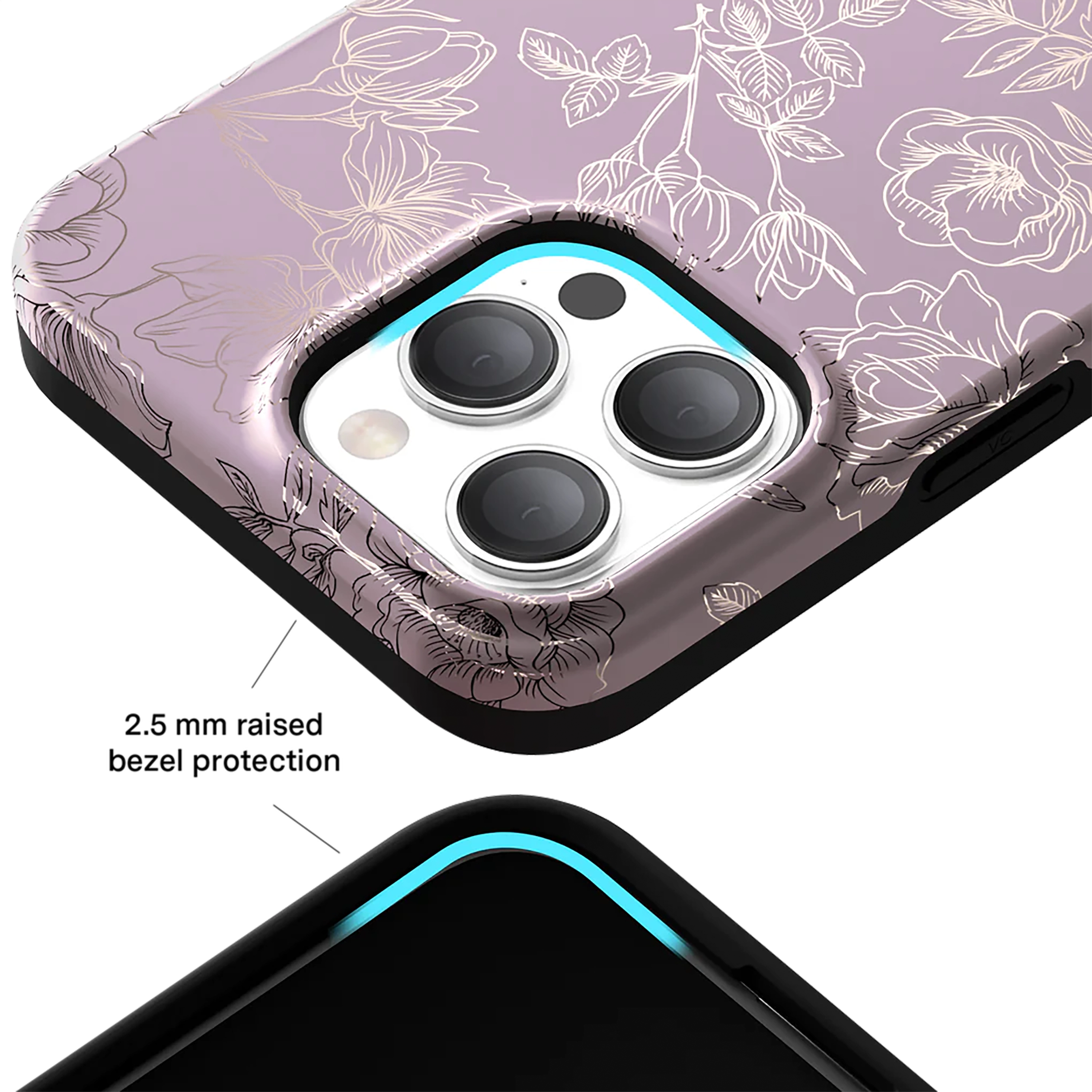 VELVET CAVIAR - Wholesale Phone Case - Women's - iPhone 15 Pro Max MagSafe Case - Dusty Rose Chrome Floral1
