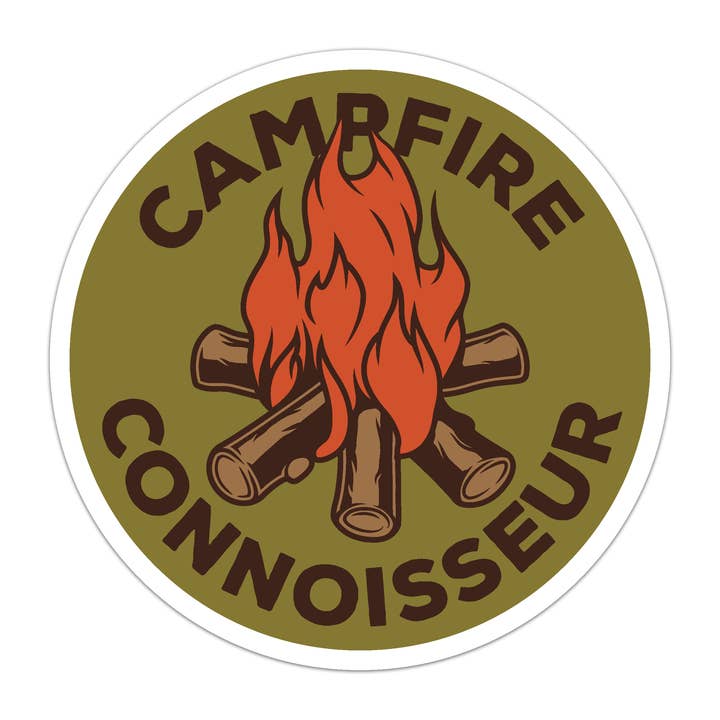Campfire Connoisseur Sticker for wholesale by Great Lakes Proud