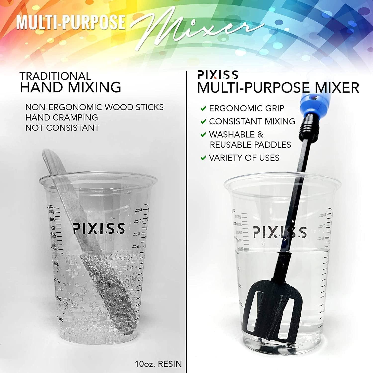 Pixiss - Wholesale Handy Tool - Resin Mixer Bundle - Mica Powder Accessories Rechargeable and Easy to Use Epoxy Resin Mixer by Pixiss1