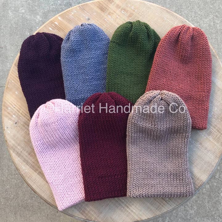 Slouchy Knit Beanie Hat – Unisex, 27 Colors for wholesale by Harriet Handmade Co.