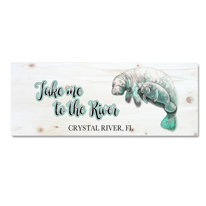 5x12 Take Me to The River- Manatees-Custom Location for wholesale by Map Mom