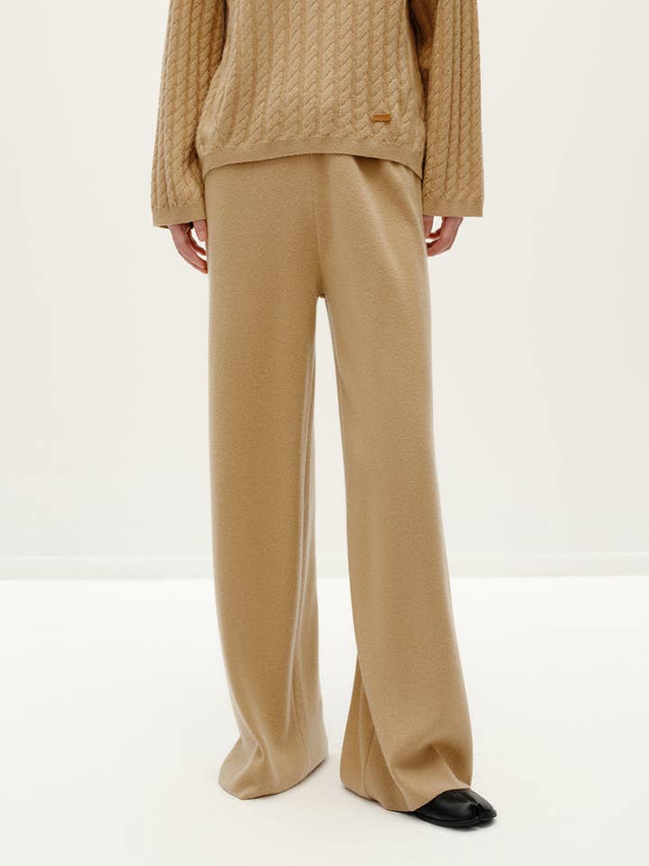 Pantaloni in Cashmere Caramello per la vendita all'ingrosso da parte di Urlazh