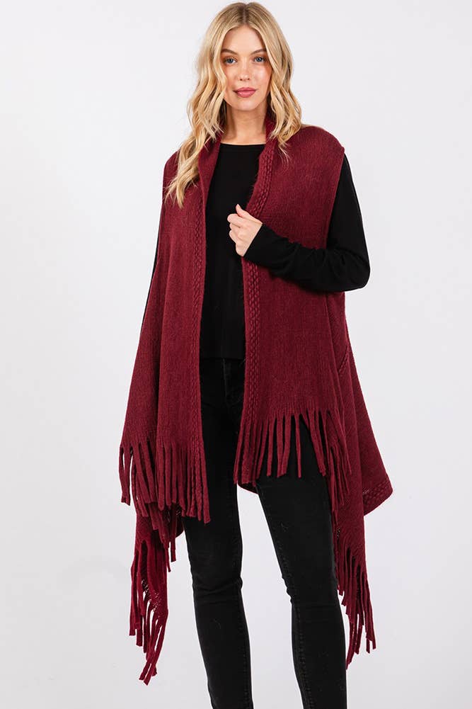 Hana - Vente Veste sans manches – femme - Gilet d'hiver en tricot à pompons à pois gaufrés5