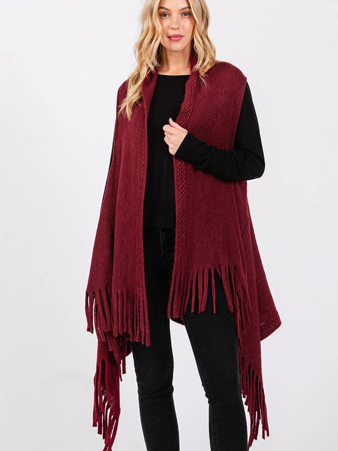 Hana - Vente Veste sans manches – femme - Gilet d'hiver en tricot à pompons à pois gaufrés5