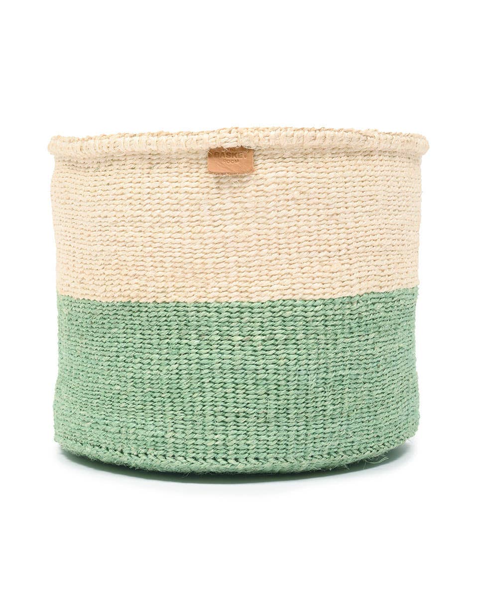 The Basket Room - Wholesale Basket - WILAYA: Green Colour Block Woven Basket | Planter | Toy Basket | Desk Tidy10