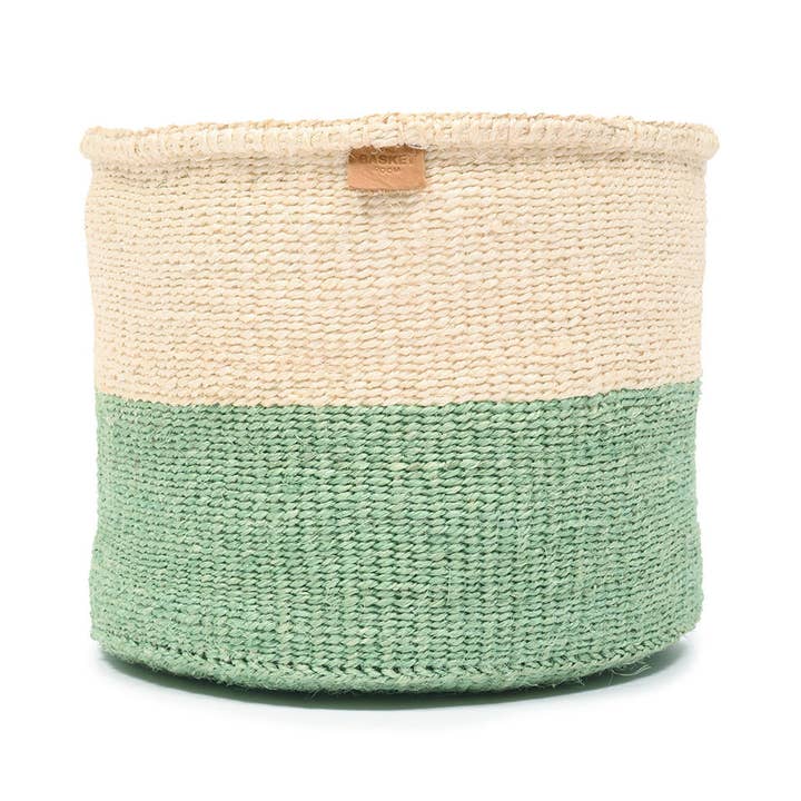 The Basket Room - Wholesale Basket - WILAYA: Green Colour Block Woven Basket | Planter | Toy Basket | Desk Tidy10