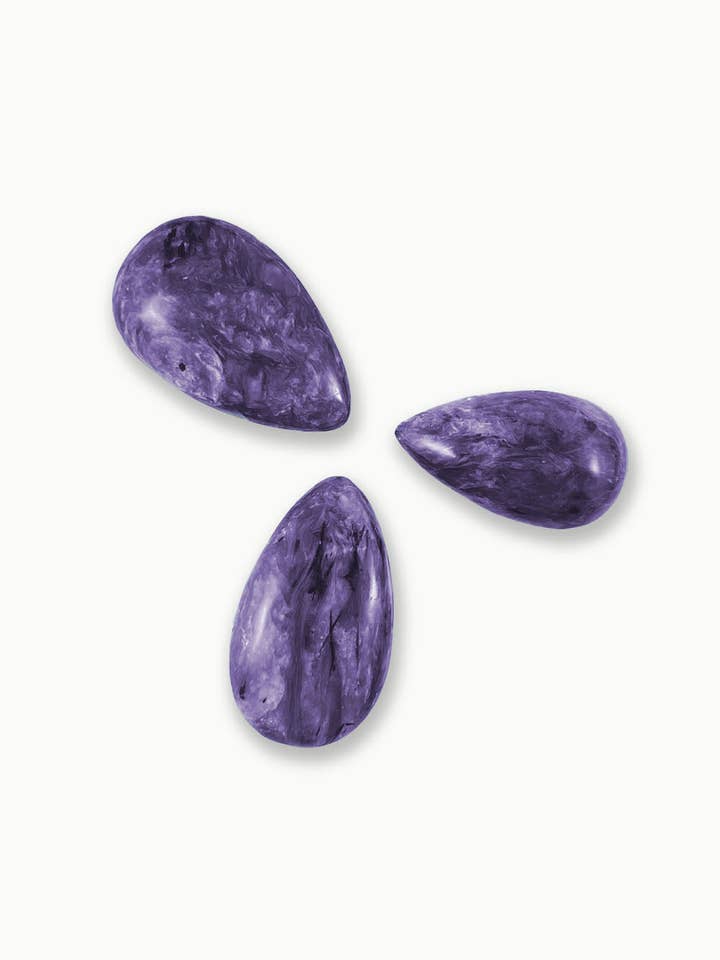 Charoite Cabochon Teardrop for wholesale by Sivalya