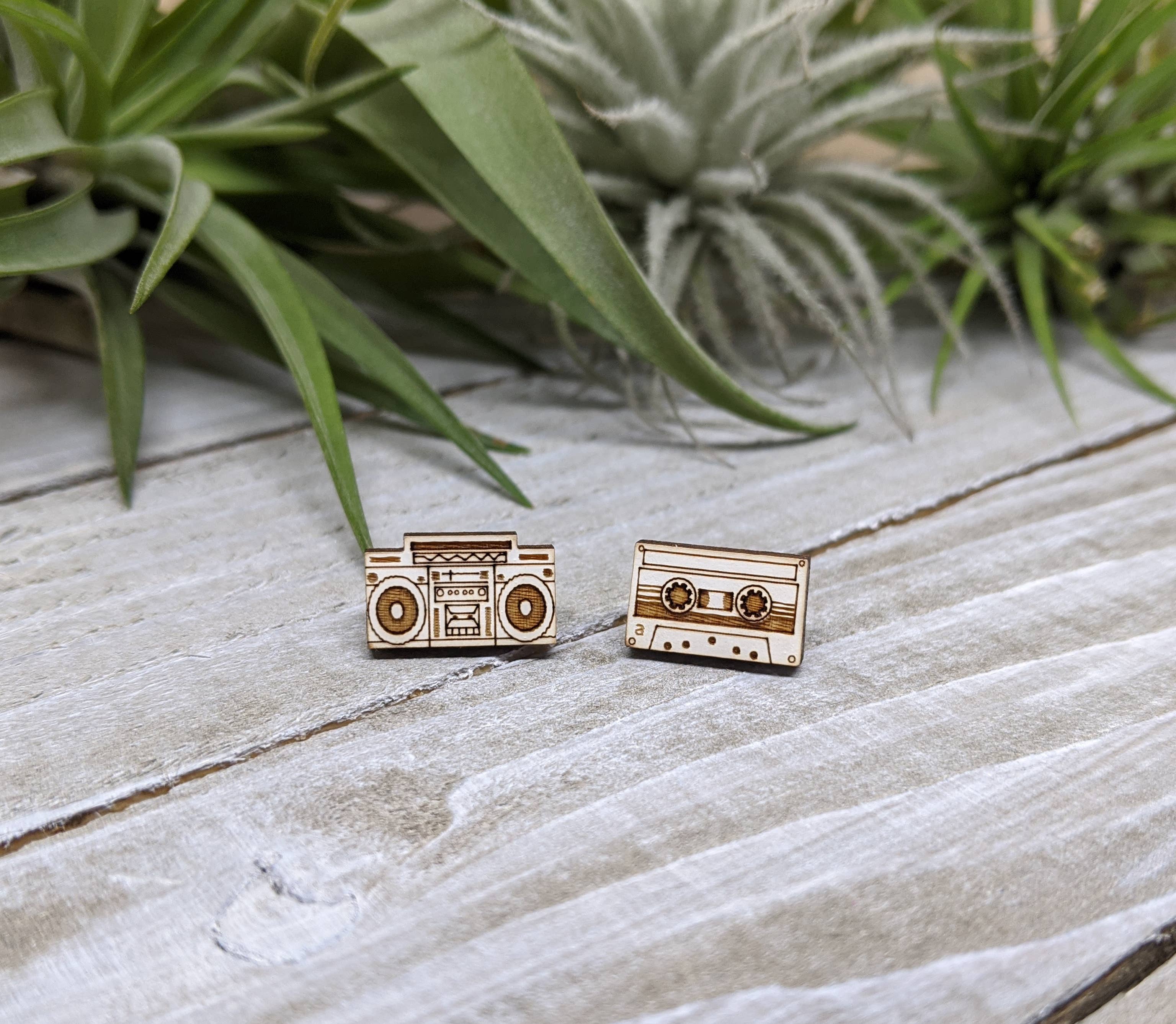 Unpossible Cuts - Wholesale Dangle Earrings - Boombox and Tape Earrings2