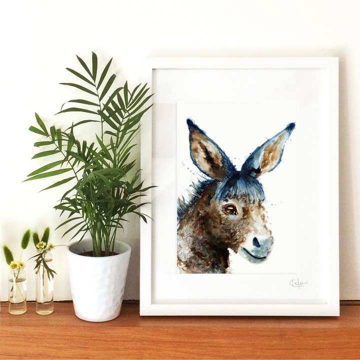 Kate Moby - Wholesale Art Print - Inky Donkey Luxury Giclee Unframed Print2