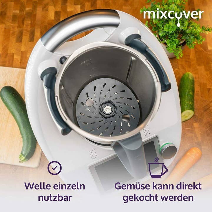 Mixcover GmbH – Großhandel Küchengerät – mixcover Spiralschneider Gemüsenudeln schneiden kompatibel mit Thermomix TM6 TM5