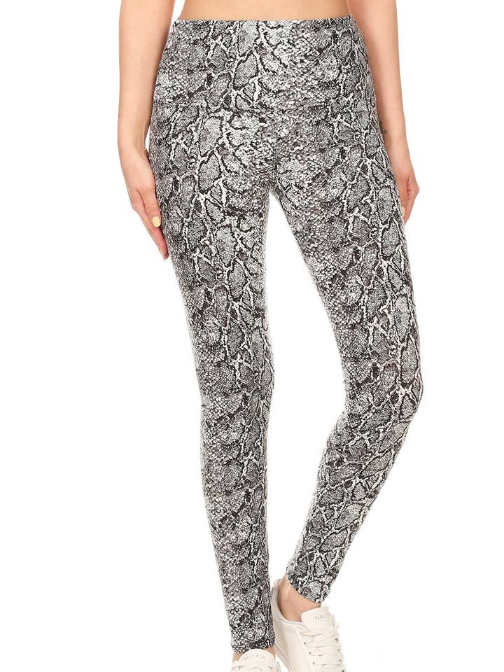 Sueded High Waist Samara Snake Legging for wholesale by Flirty & Femme