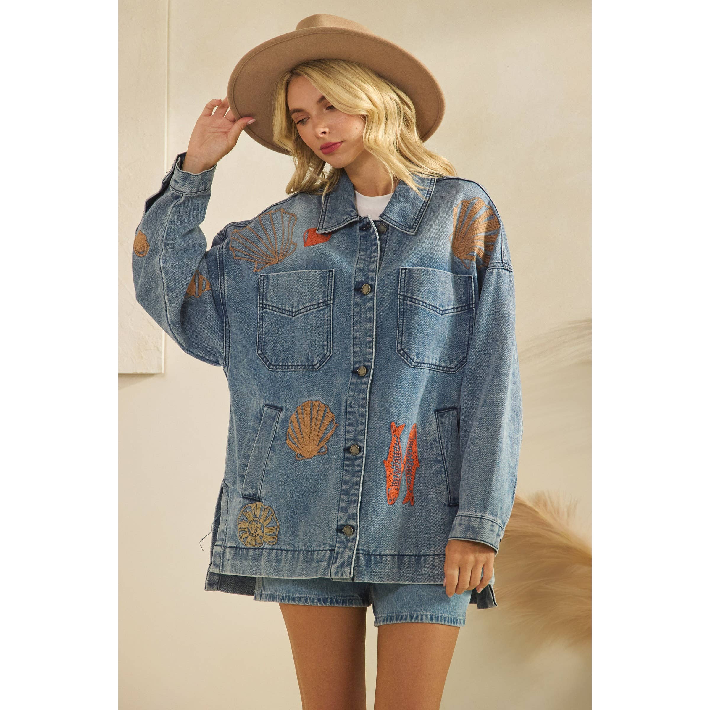 Veveret - Wholesale Denim Jacket - Women's - Embroidered Denim Jacket14