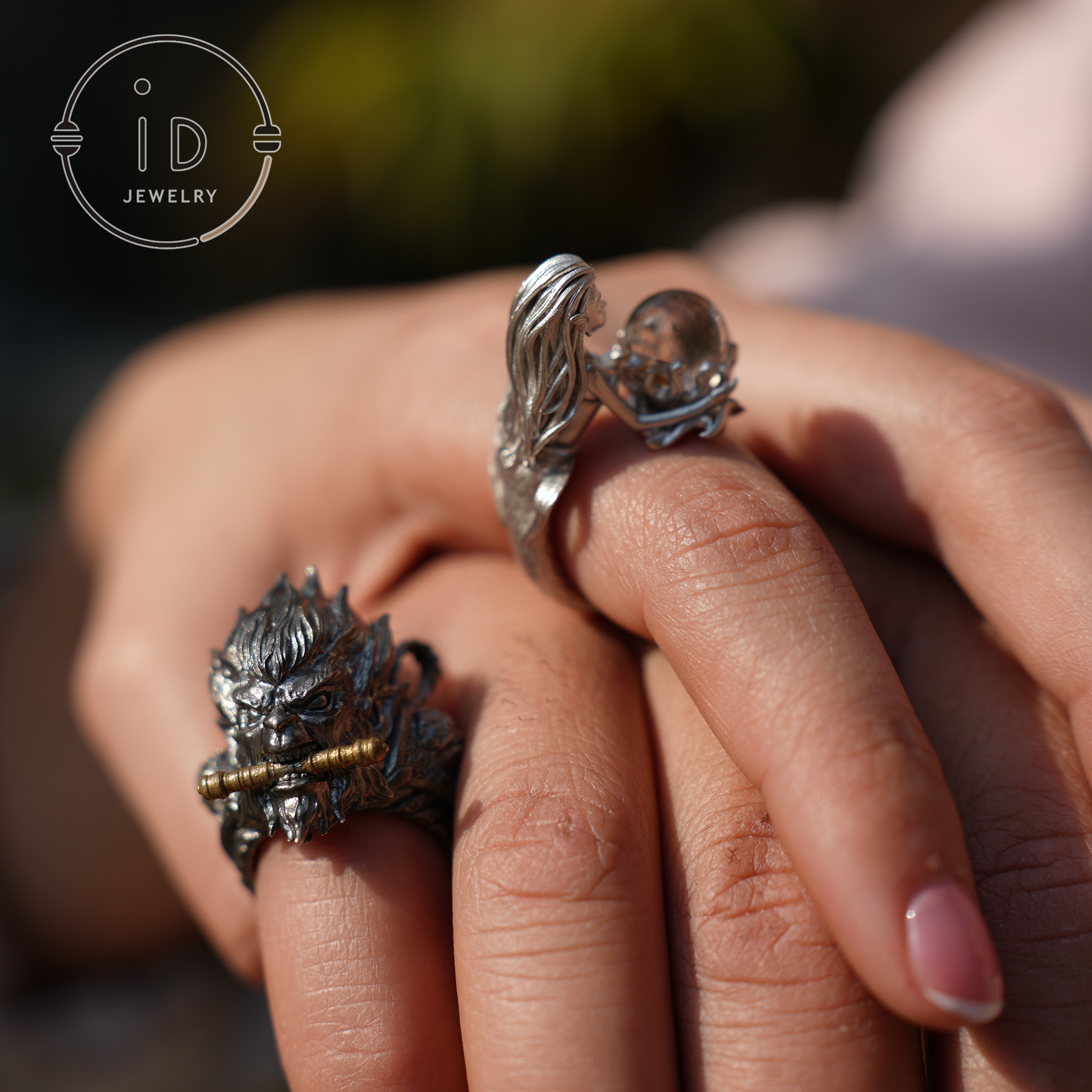 idjewelry - Wholesale Cocktail/Statement Ring - Black Wukong Ring - 925 Silver Gothic Design, Statement Jewelry for Fantasy Lovers9