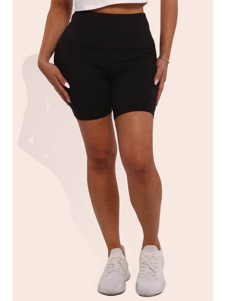 REDFINCH APPAREL INC - Wholesale Athletic Shorts - Women's - Womens Tummy Control Biker Shorts With Side Pockets