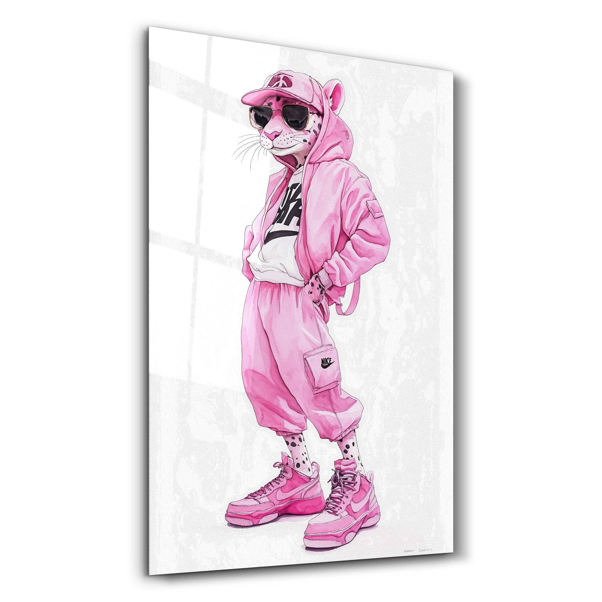 Artdesigna KG - Wholesale Art Print - Pink Power Panther - Glass Wall Art0