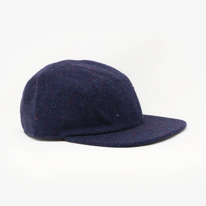 Speckled Navy Wool 5-Panel for wholesale by Storied Hats