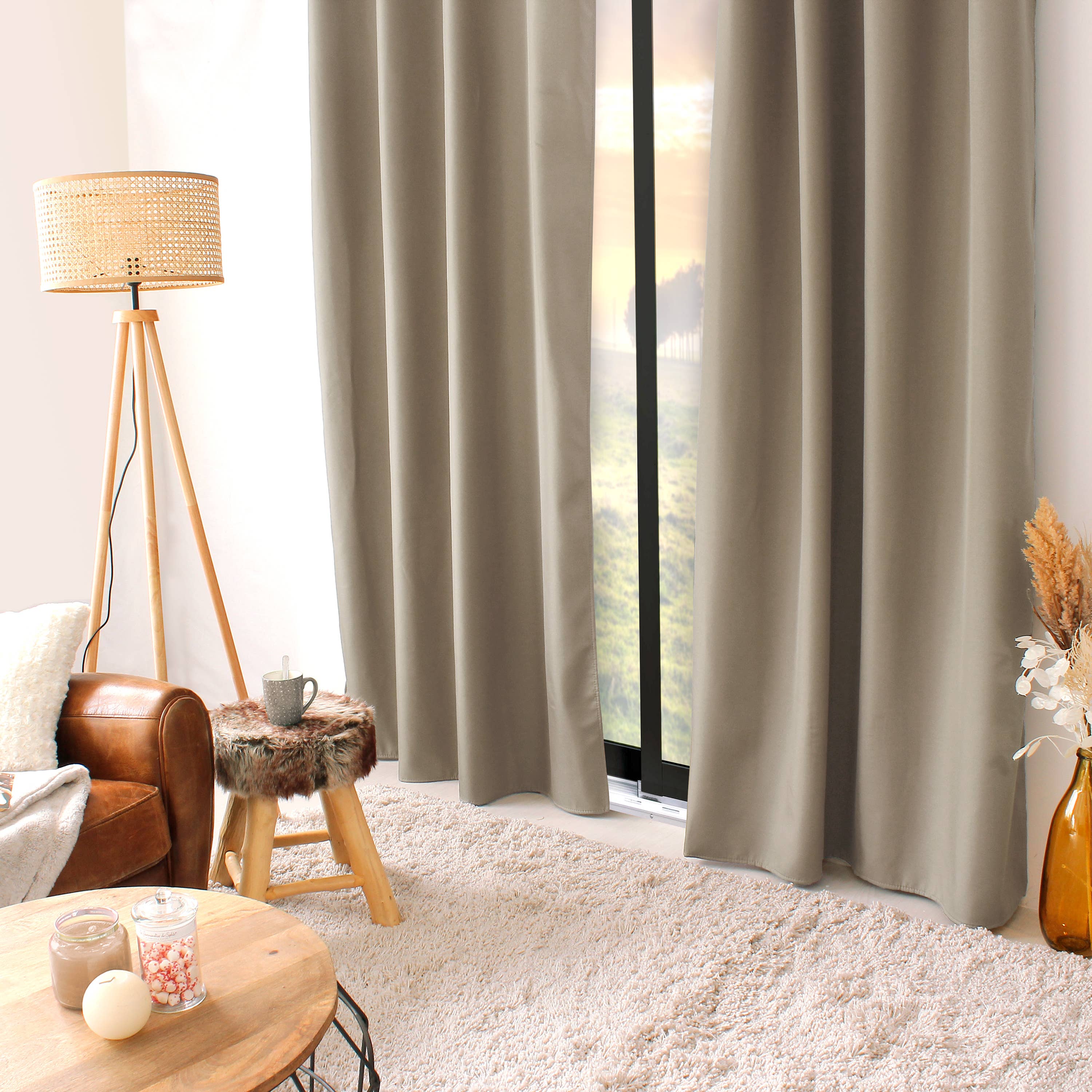 DECOSTARS - CmaDECO - Vendita all'ingrosso Tende - Tenda termica oscurante con occhielli, 135x240 cm, Glacier42