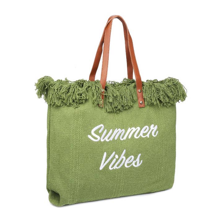 Urban Expressions - Wholesale Beach Bag - Summer Vibes Fringe Beach Tote10