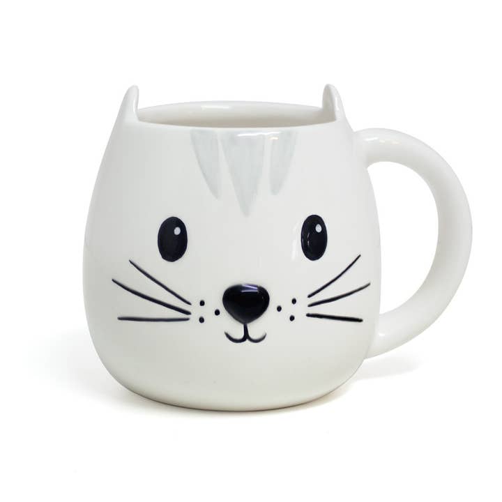 Balvi - Wholesale Coffee Mug - mug, kitty, white, 400 ml, with handle, ceramic