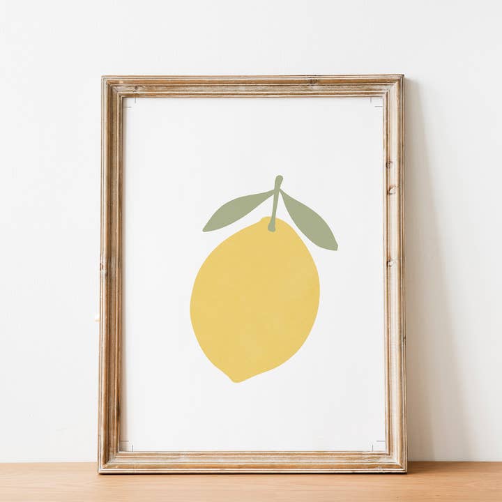 Geïllustreerde kunstdruk met citroen, wanddecoratie met fruit en zomer voor wholesale door Abate Graphics