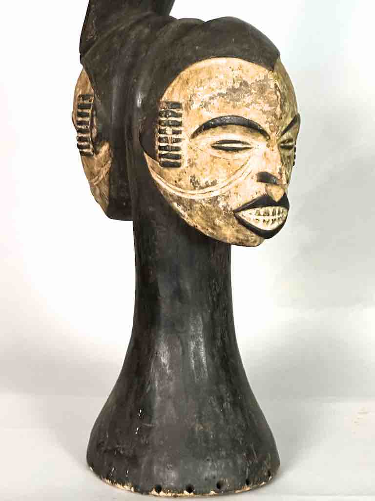 The Niger Bend - Vendita all'ingrosso Scultura - Statua vintage con stemma della danza Igbo Janus Heads | 24" - Nigeria12
