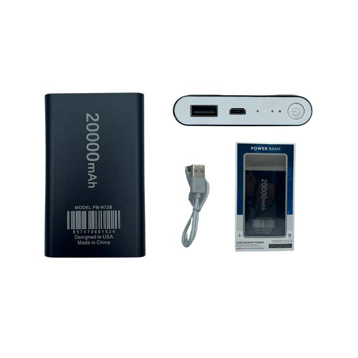 K & S WHOLESALE INC - Wholesale Portable Charger - Power Bank USB Backup 20000 mAh -12CT4