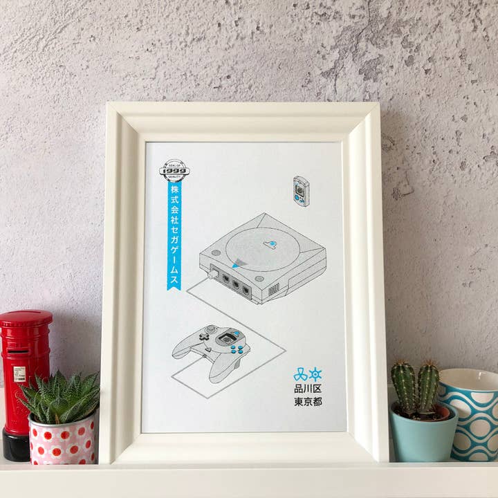 Sega Dreamcast Risograph for wholesale by Mockup Goods Co.