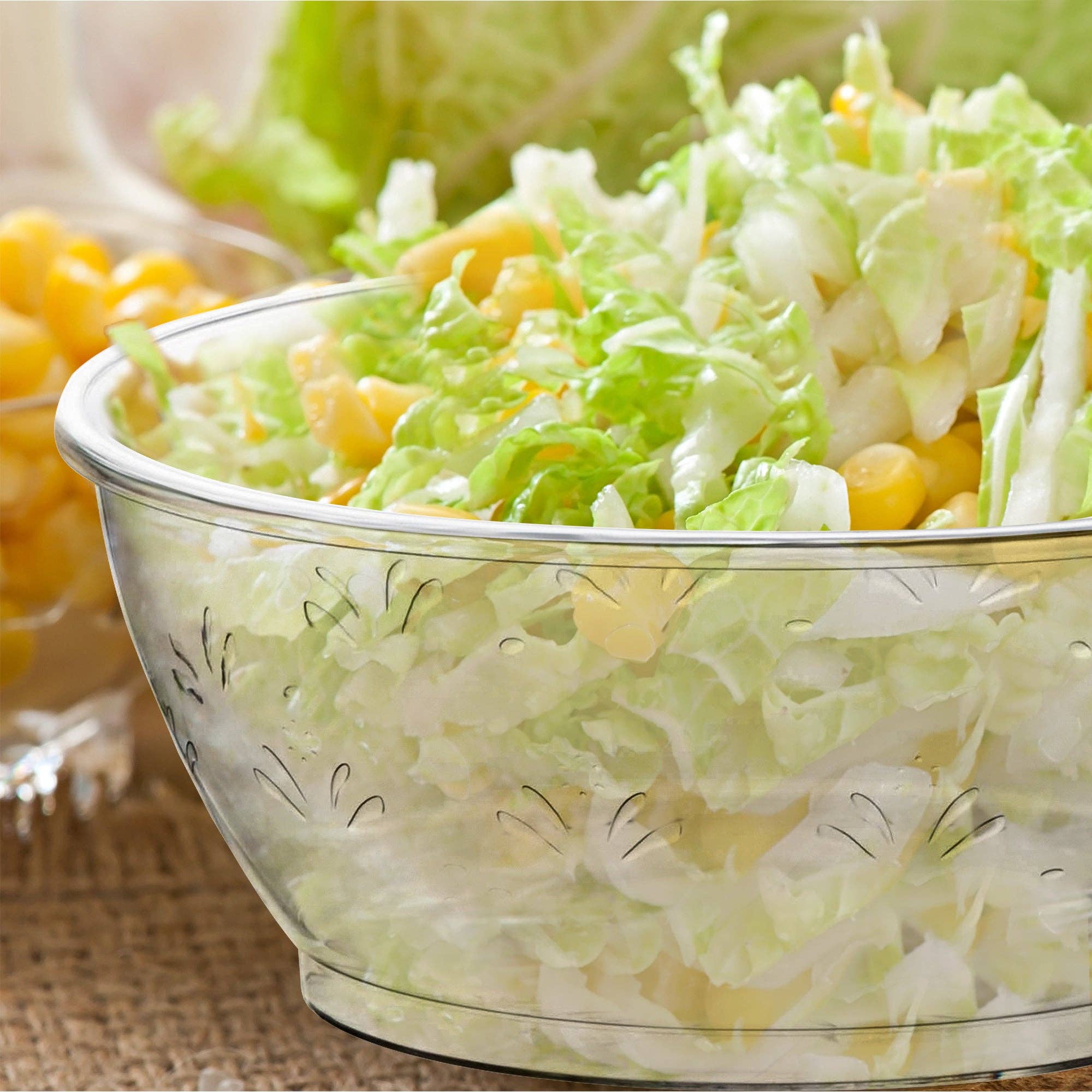 Smarty had a Party - Wholesale Disposable Plate - 6 oz. Clear Floral Round Plastic Dessert Bowls - 240 pcs7