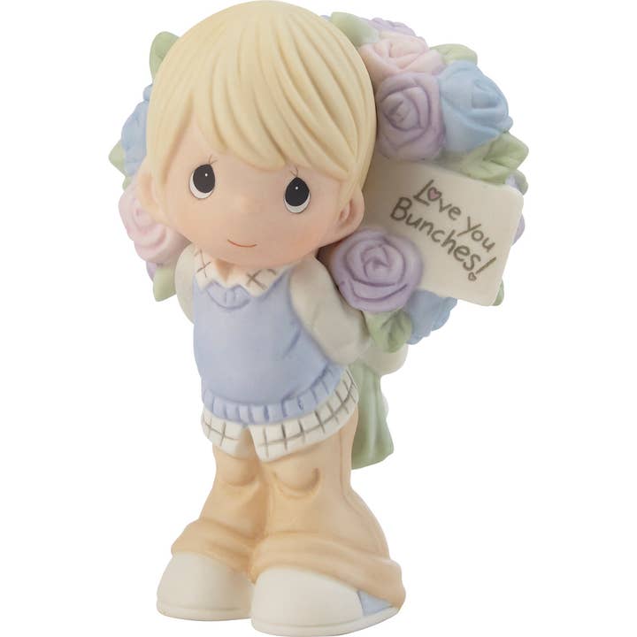 Precious Moments - Wholesale Decorative Figurine - Precious Moments Boy With Flowers Behind Back Figurine