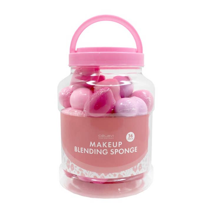 PINEAPPLE Beauty - Wholesale Makeup Sponge/Blender - Celavi SP120 Makeup Blending Sponge Jar - 36 pcs