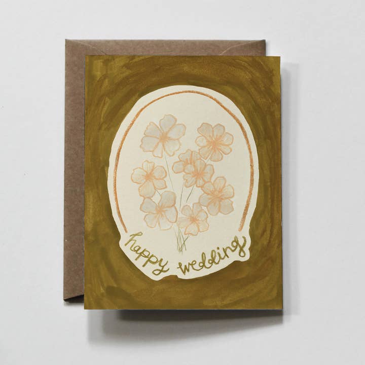 everglow handmade - Wholesale Wedding Card - Classic Wedding | Floral Happy Wedding Greeting Card
