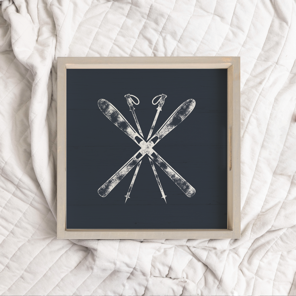 Rustic Marlin Personalized Home Decor - Wholesale Serving Tray - Navy Blue Ski Decorative Wooden Serving Tray2