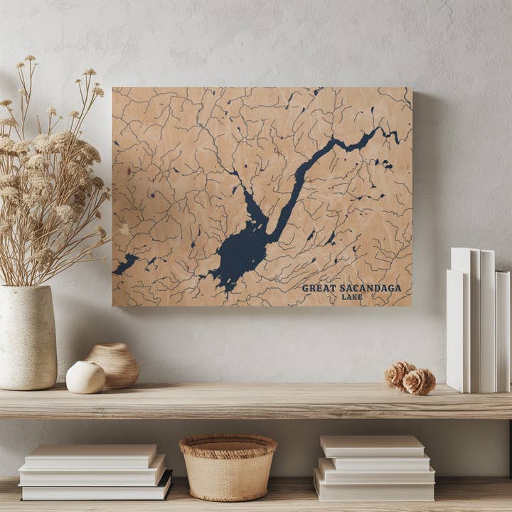 Skräddarsydd sjökarta över Great Sacandaga Lake, New York för wholesale av Benoit's Design Co.