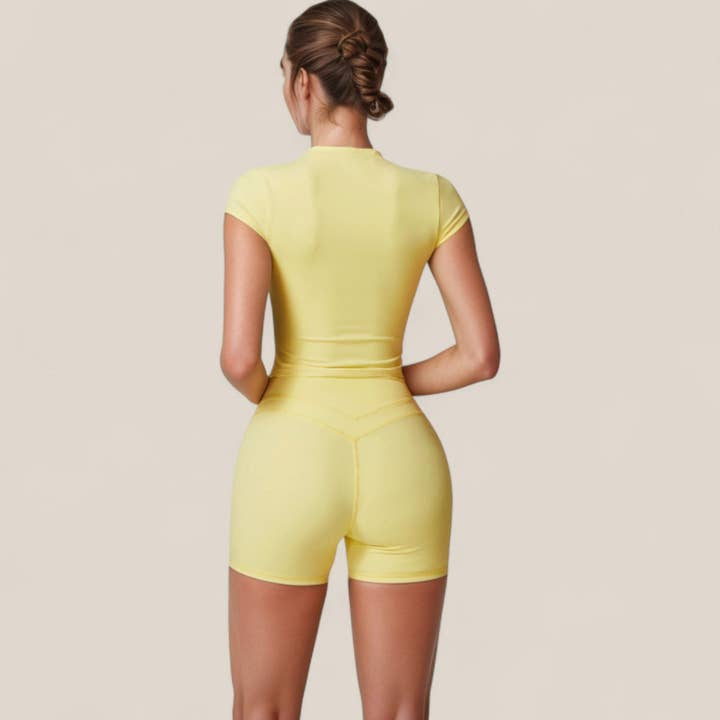 Active by Anna-Kaci - Wholesale Athletic Top - Women's - Fitted Crop Active Tee Short Sleeve Round Neck Stretch28