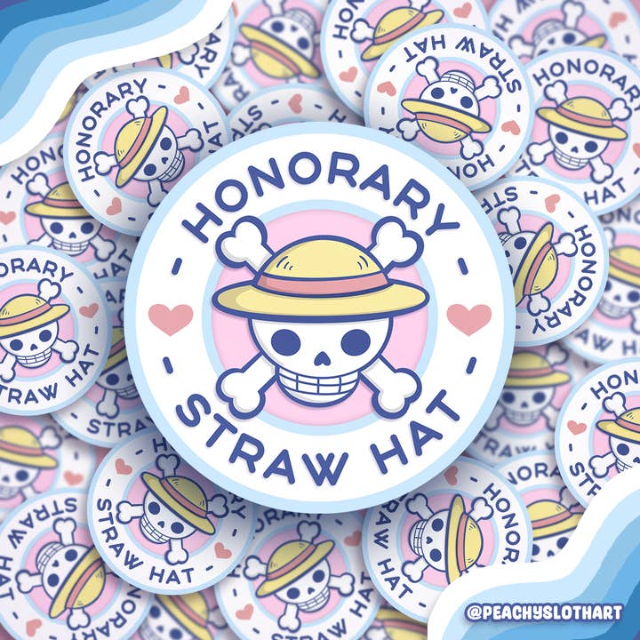 One Piece Honorary Member Vinyl Waterproof Sticker for wholesale by Peachy Sloth Art