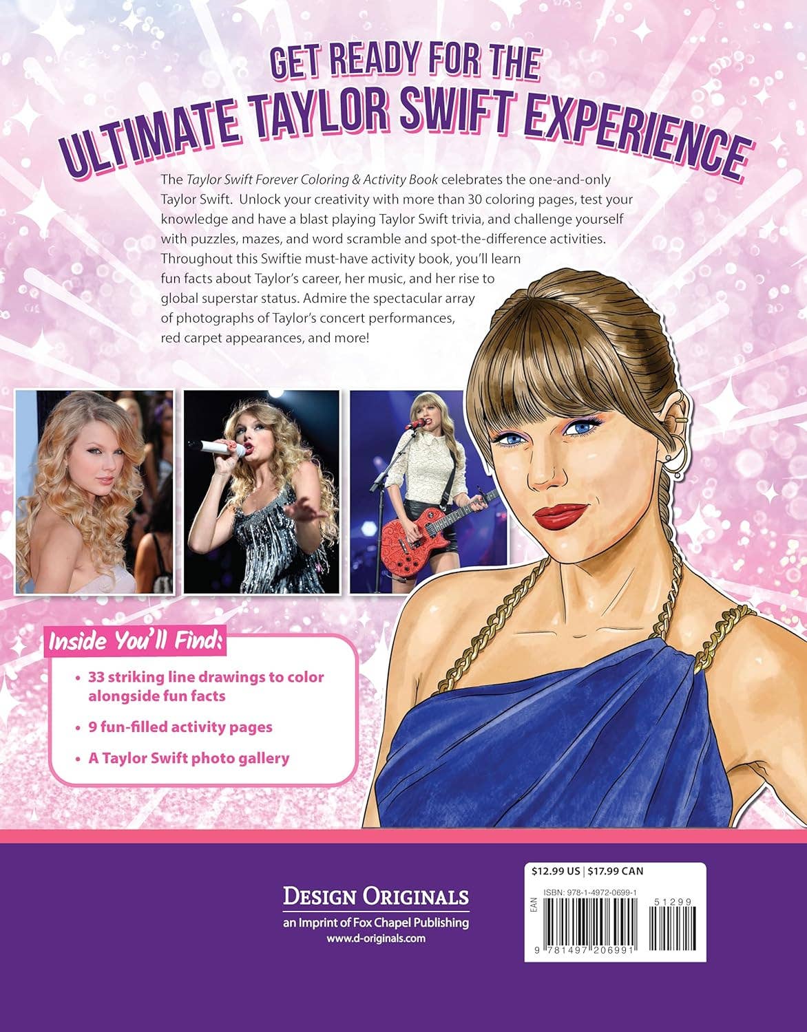 Fox Chapel Publishing - Wholesale Coloring & Activity Book - Adult - 10-Copy Display Taylor Swift Forever Coloring &Activity Book2