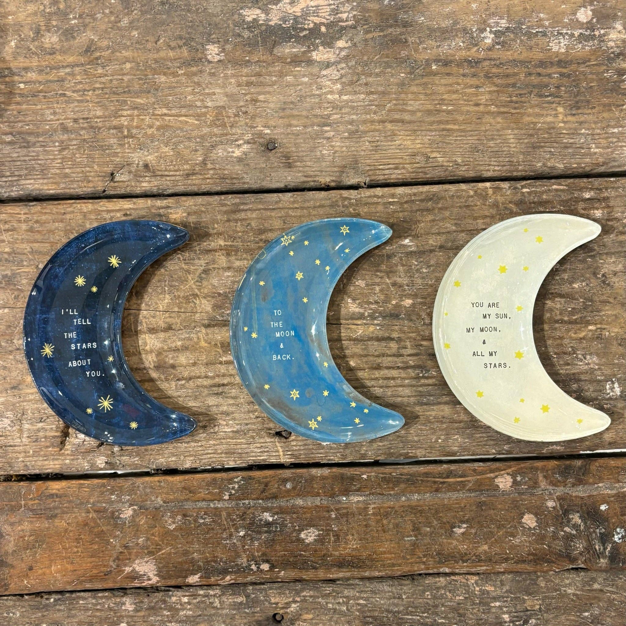 Sugarboo & Co - Wholesale Decorative Plate/Dish/Bowl - I'll Tell The Stars About You Small Moon Decoupage Plate1