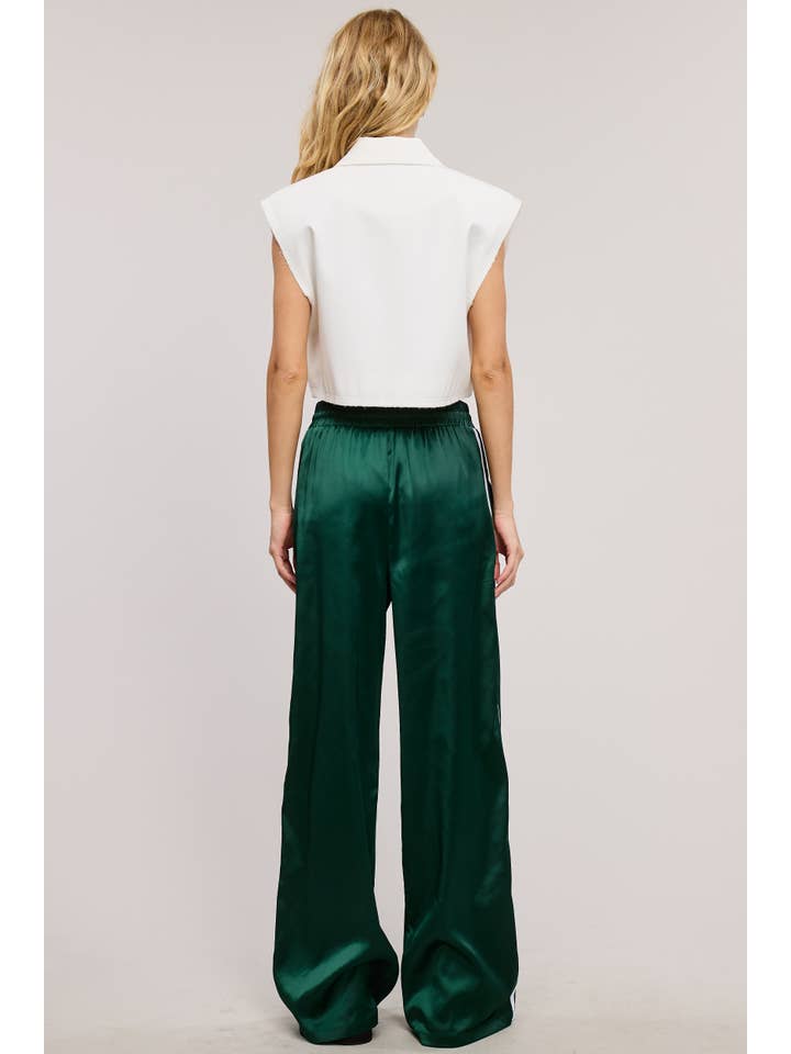 Mimosa - Wholesale Pants - Women's - Satin Track Pants with Side Stripes